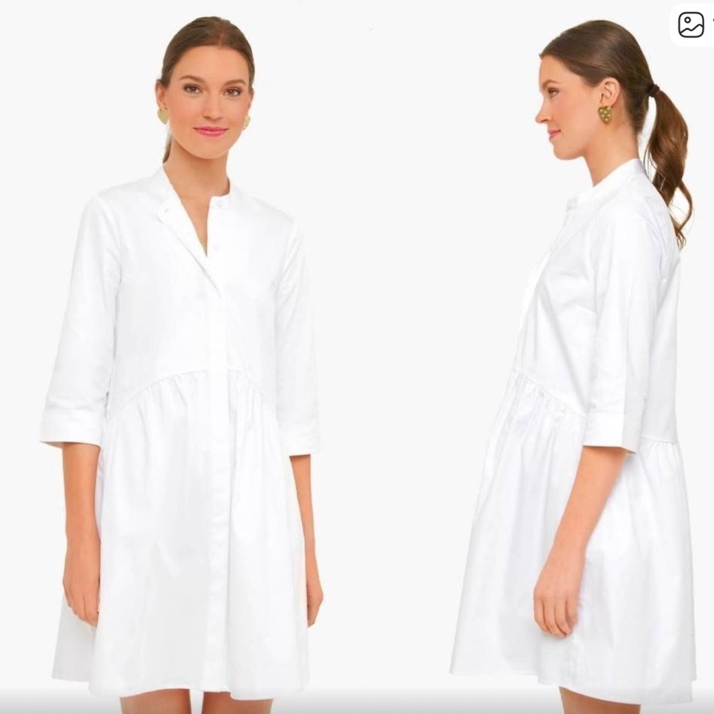 Tuckernuck White Button-Down Shirt Dress - Picture 1 of 8